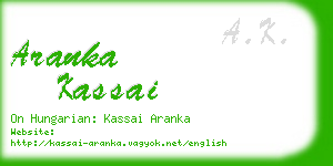 aranka kassai business card
